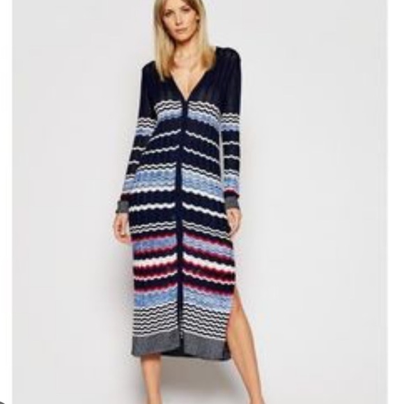 Desigual Blue, Red, White Button Up Cardigan Duster and Dress - Picture 1 of 16